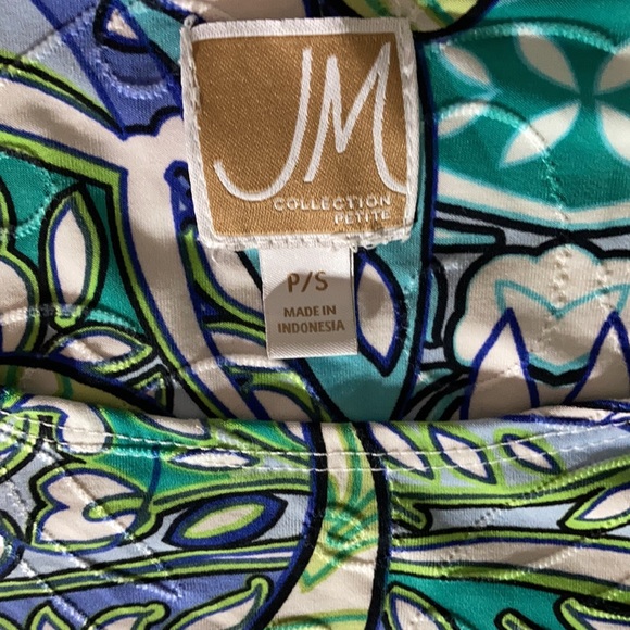 JM Collection Petite S multi color top NWT - Picture 2 of 6